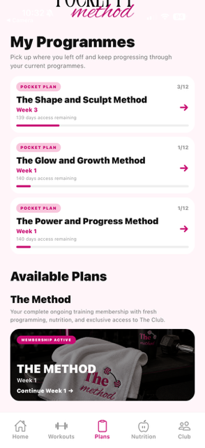 Pocket PT programmes